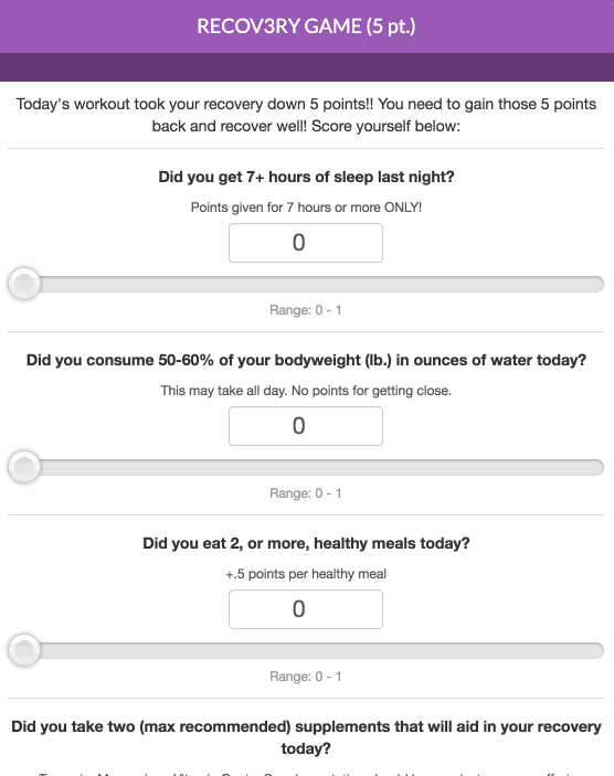 fitness, recovery, fitness and recovery, end of three fitness, athlete, athlete recovery recovery game, garage gym athlete